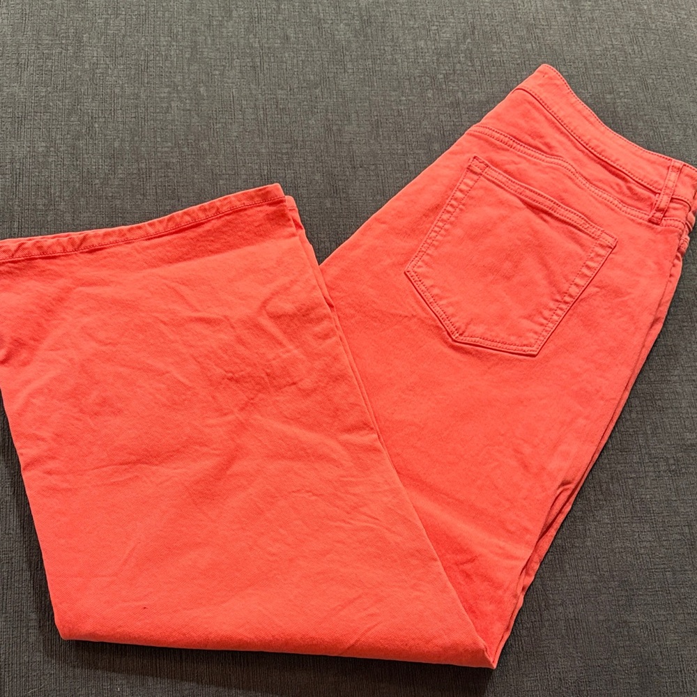LOFT Wide Leg Coral Jeans